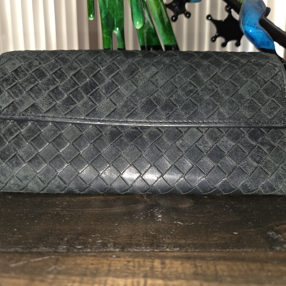 Bottega Veneta Black Woven Leather Wallet